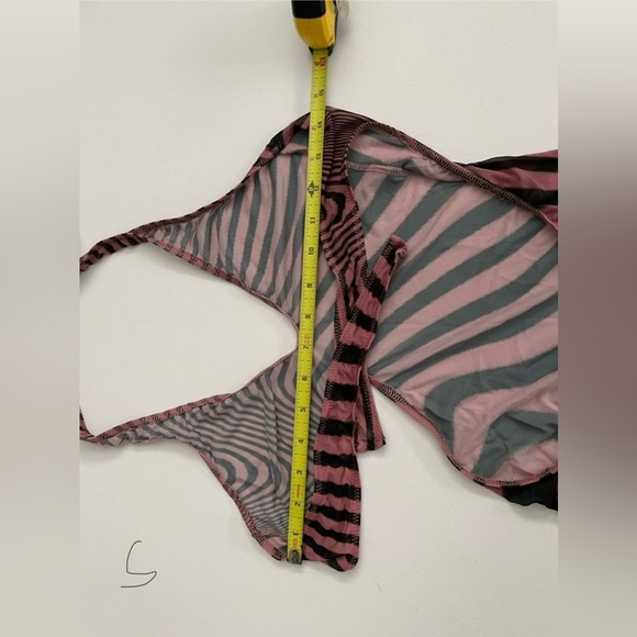 Melissa Simone X REVOLVE Dress in Pink Small mesh cut out swim tie halter S - Picture 7 of 7